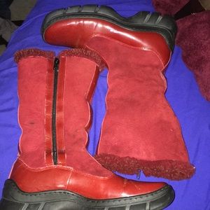Suede & Patent Leather Lined Boots